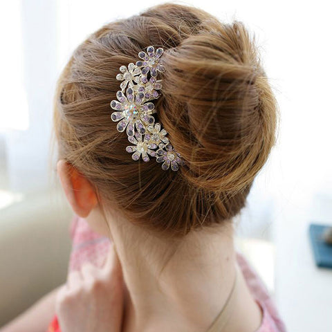 Crystal Flower Hair Clip