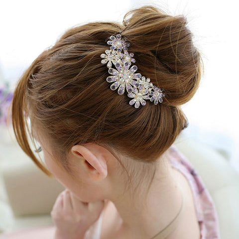 Crystal Flower Hair Clip